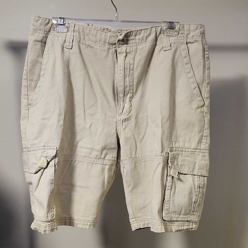 ⭐ Men's Beige Cargo Shorts with Pockets Motogear Size 38